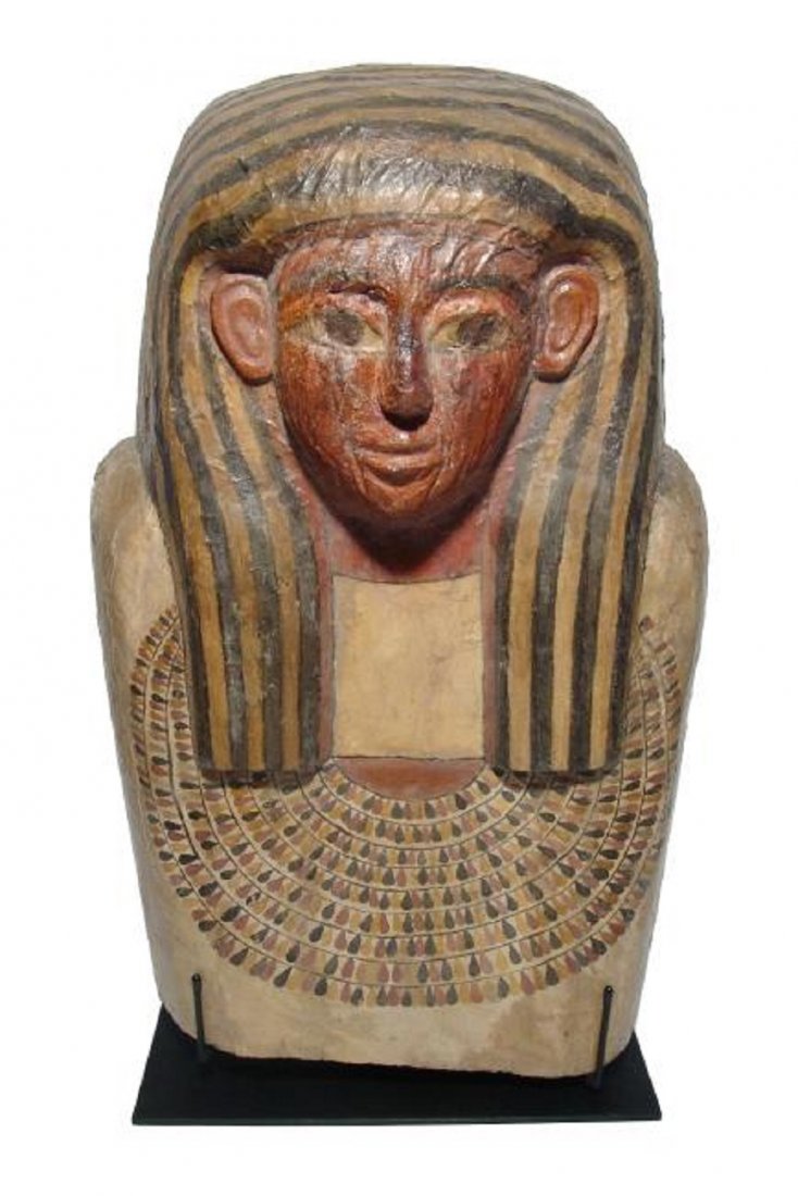 Stunning upper portion of an Egyptian sarcophagus lid (1 of 9)