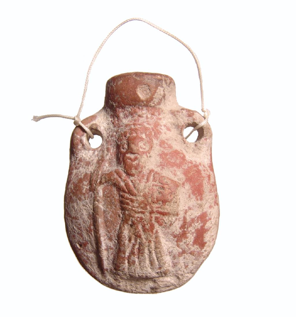 A Byzantine orange-ware pilgrim's flask, Egypt (1 of 2)