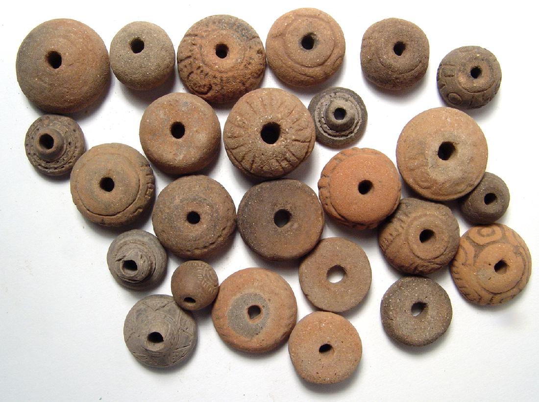 27 Mayan ceramic beads and spindle whorls (1 of 3)