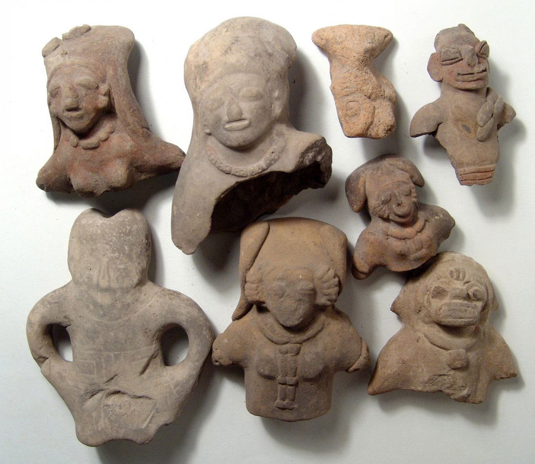 A group of 8 Ecuadoran ceramic busts (1 of 3)