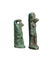 A pair of miniature Egyptian green faience amulets