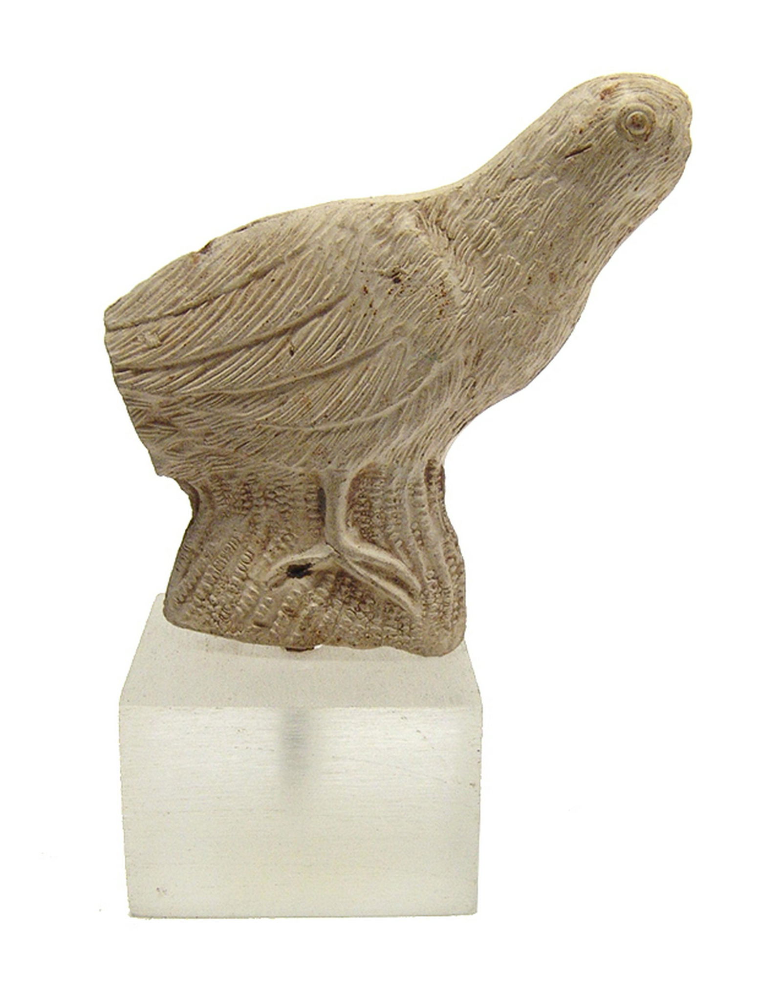 Egyptian stucco figure of bird, Late Period (1 of 2)