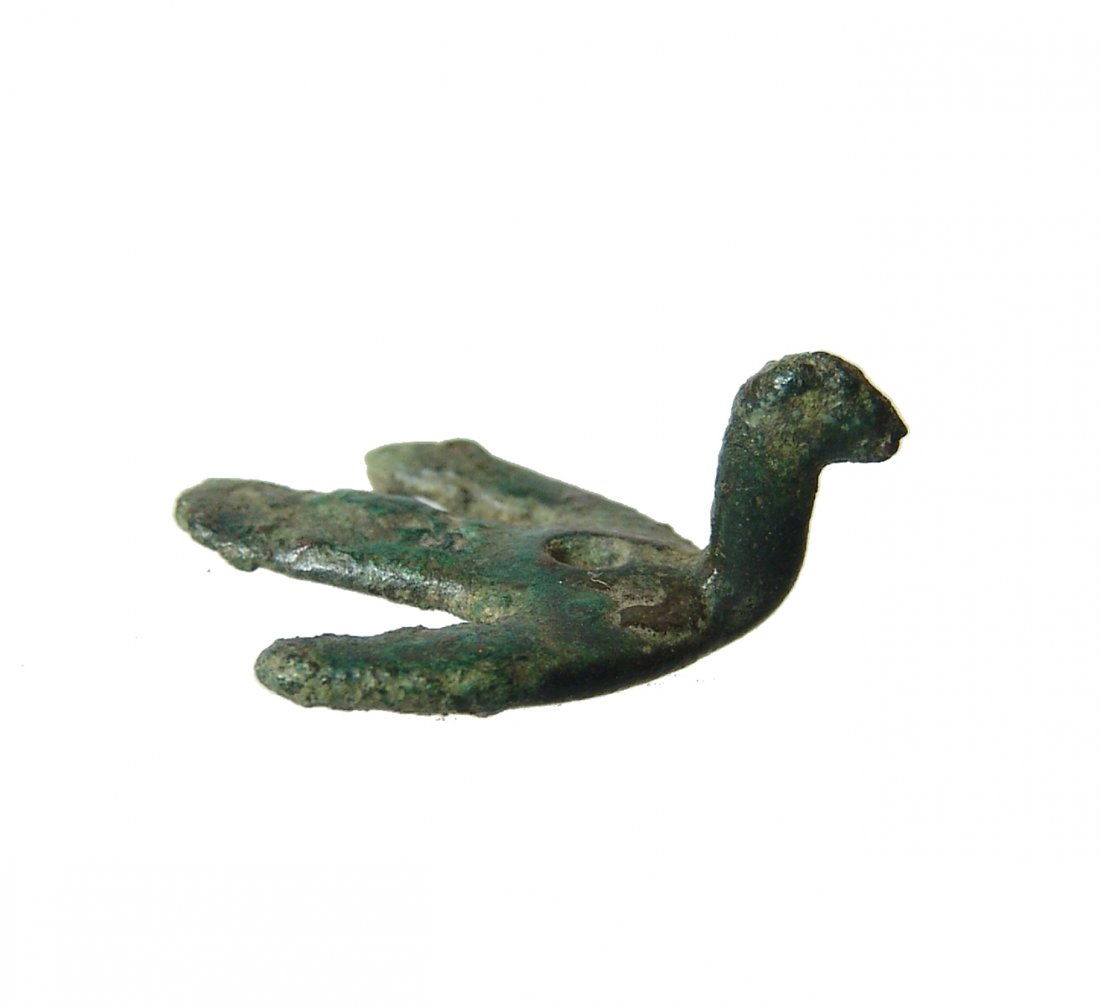 Near Eastern bronze ornament in the form of a bird (1 of 3)