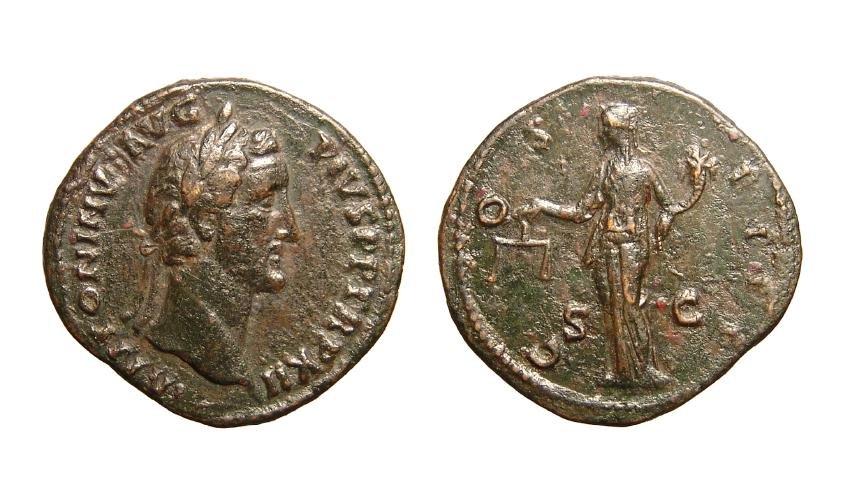 A large Roman bronze coin of Antoninus Pius (1 of 1)