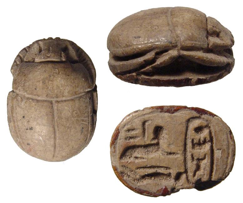 Egyptian scarab w/ Sphinx & Tuthmosis III cartouche (1 of 1)
