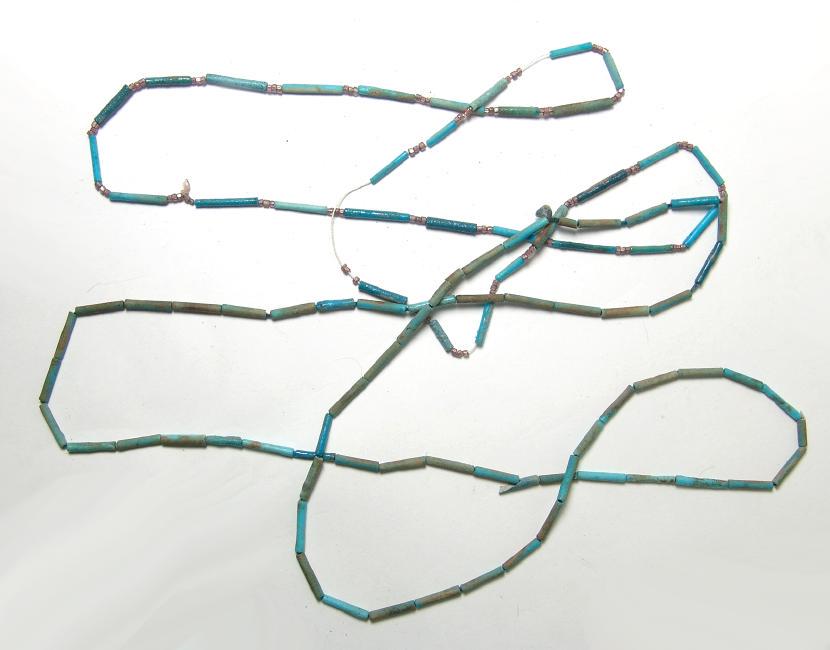 A pair of Egyptian faience bead necklaces (1 of 4)
