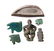 A lot of 5 Egyptian amulets and an eye inlay - 2