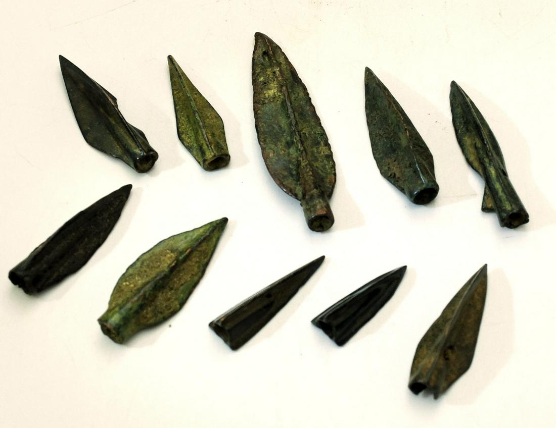 A group of ancient bronze arrowheads (1 of 1)