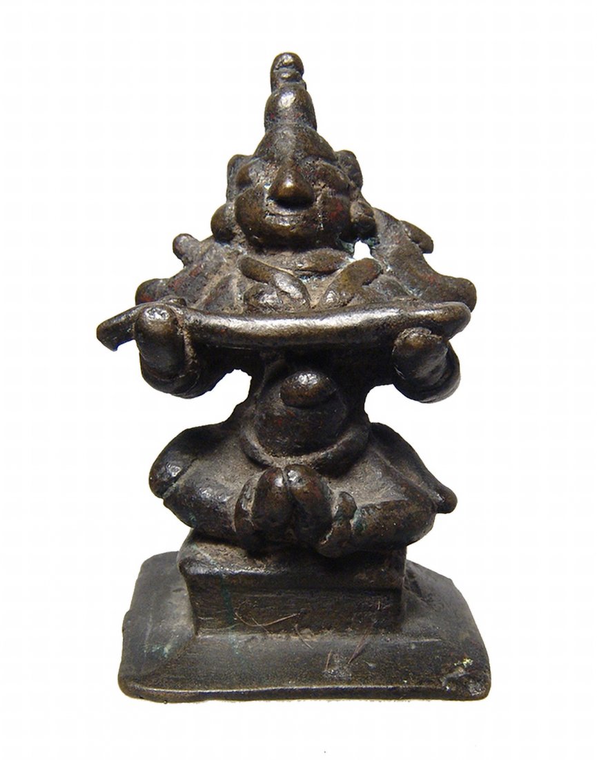 Hindu bronze statuette of Annapurna, India (1 of 4)