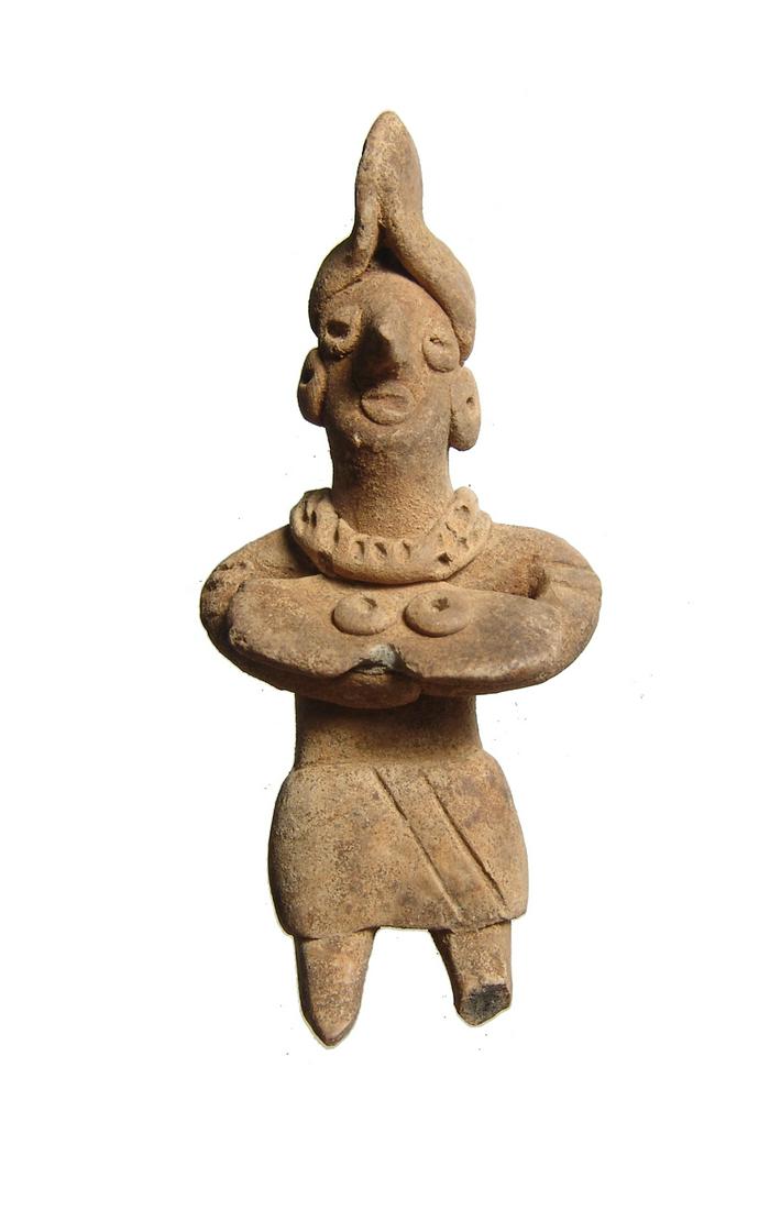 Nice Colima standing figure of a woman with a platter (1 of 3)