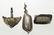 3 jewelry items: Glass earrings and coin pendant