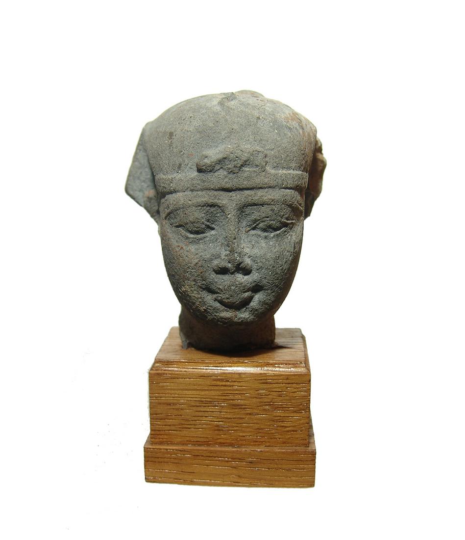Egyptian grey stone head of a Pharaoh (1 of 4)