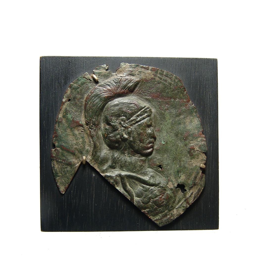 A Roman bronze applique depicting a Minerva (1 of 1)