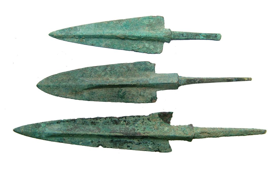 A group of 3 nice Near Eastern bronze arrow points (1 of 2)
