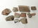 A collection of pavement and architectural fragments