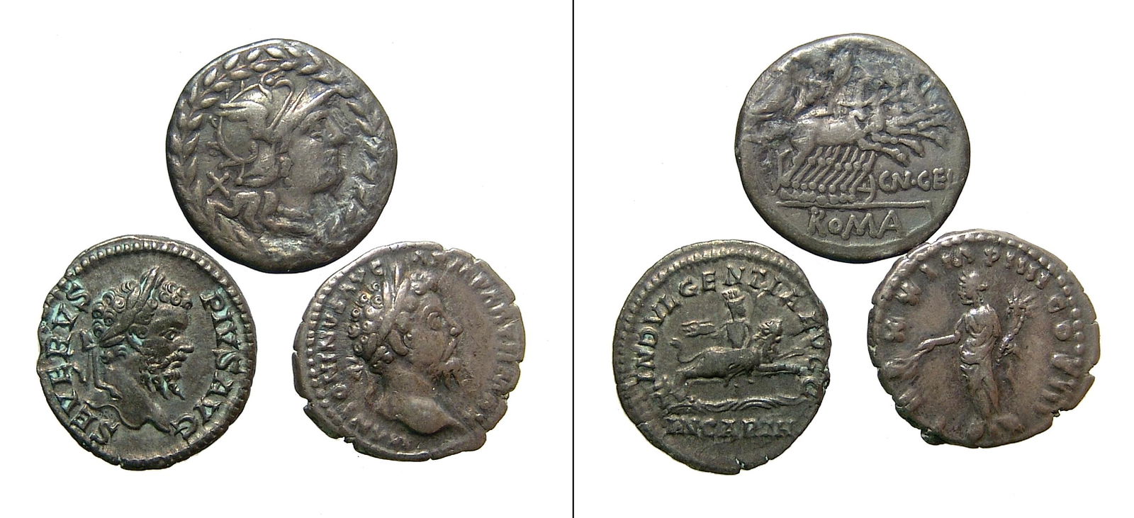 A group of 3 Roman silver coins (1 of 1)
