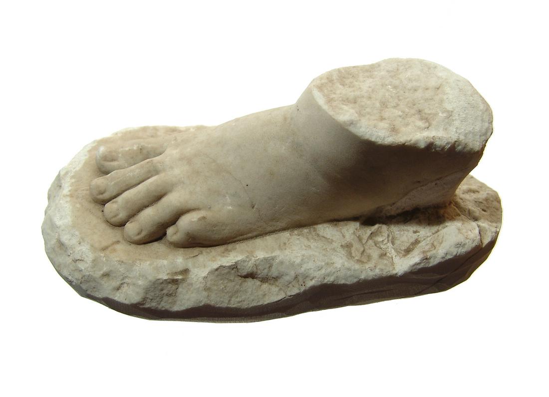Antique marble carved foot from a larger statue (1 of 5)
