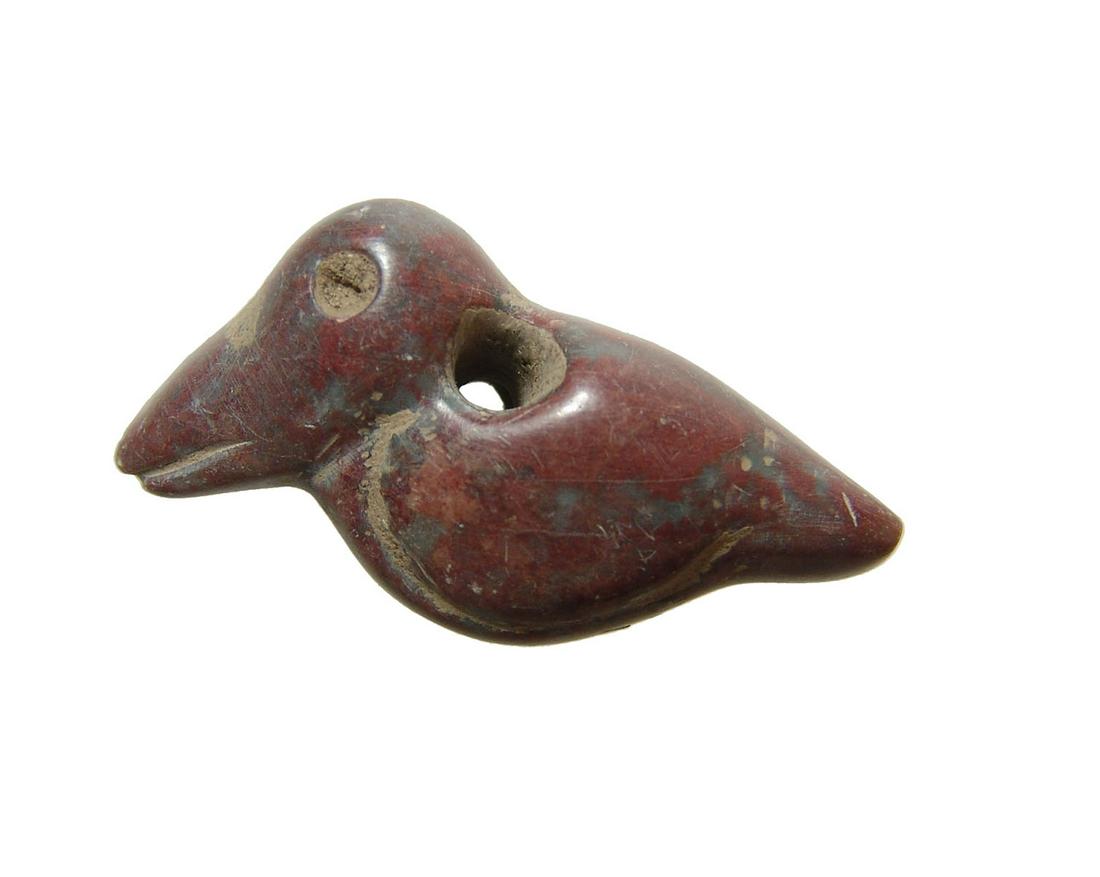 An attractive Chimu stone bird-shaped bead (1 of 2)