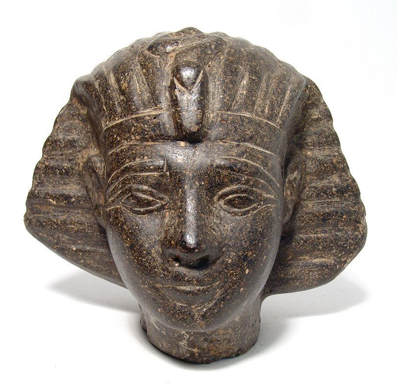 Large Egyptian-style stone reproduction Pharaoh head (1 of 4)