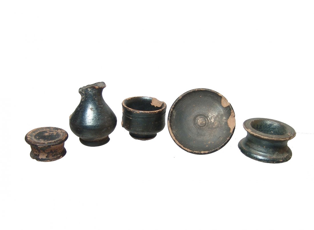 A group of 5 Greek black-ware votive vessels, Campania (1 of 3)