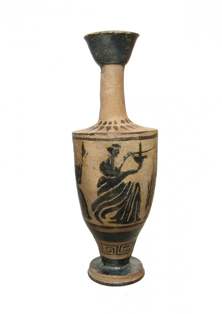 A Greek black-figure lekythos with seated women (1 of 4)