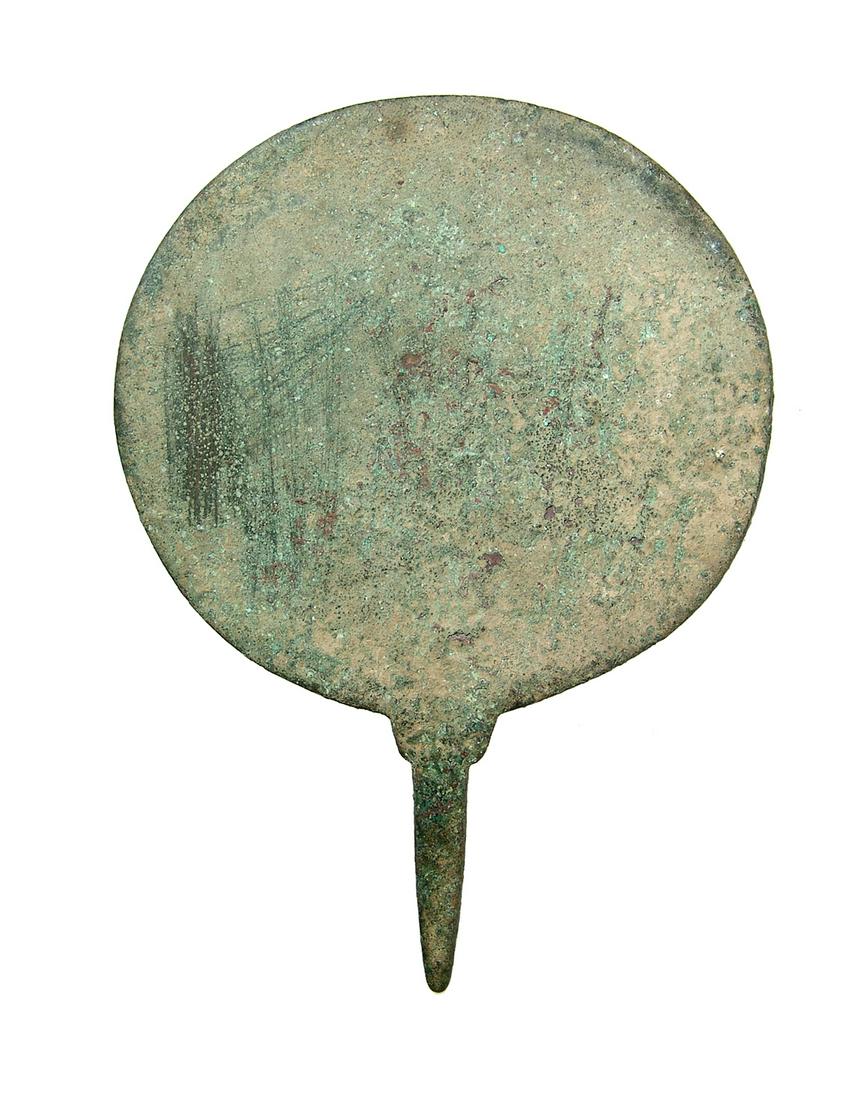A Greek bronze hand mirror, Egypt (1 of 2)