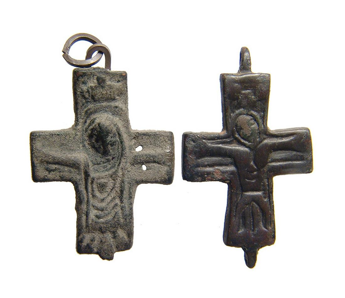 A pair of Byzantine bronze crosses (1 of 2)