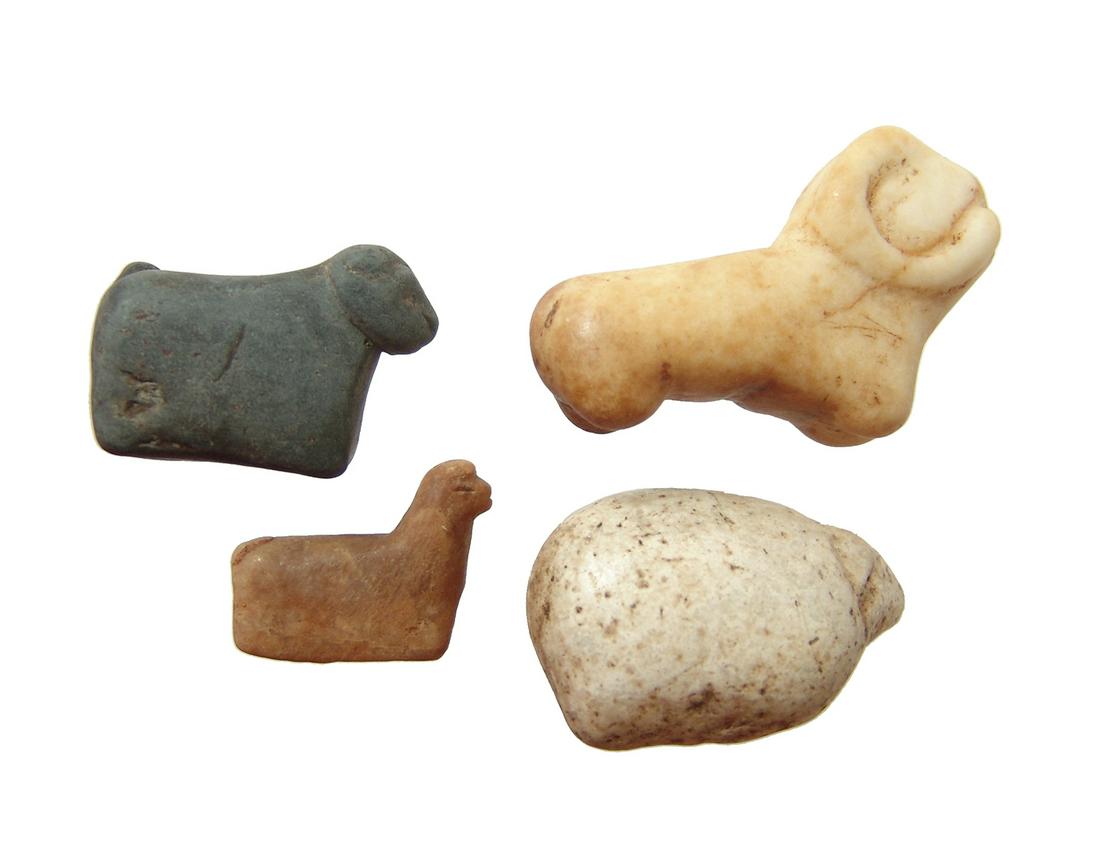 A group of 4 Inca stone animal forms (1 of 6)