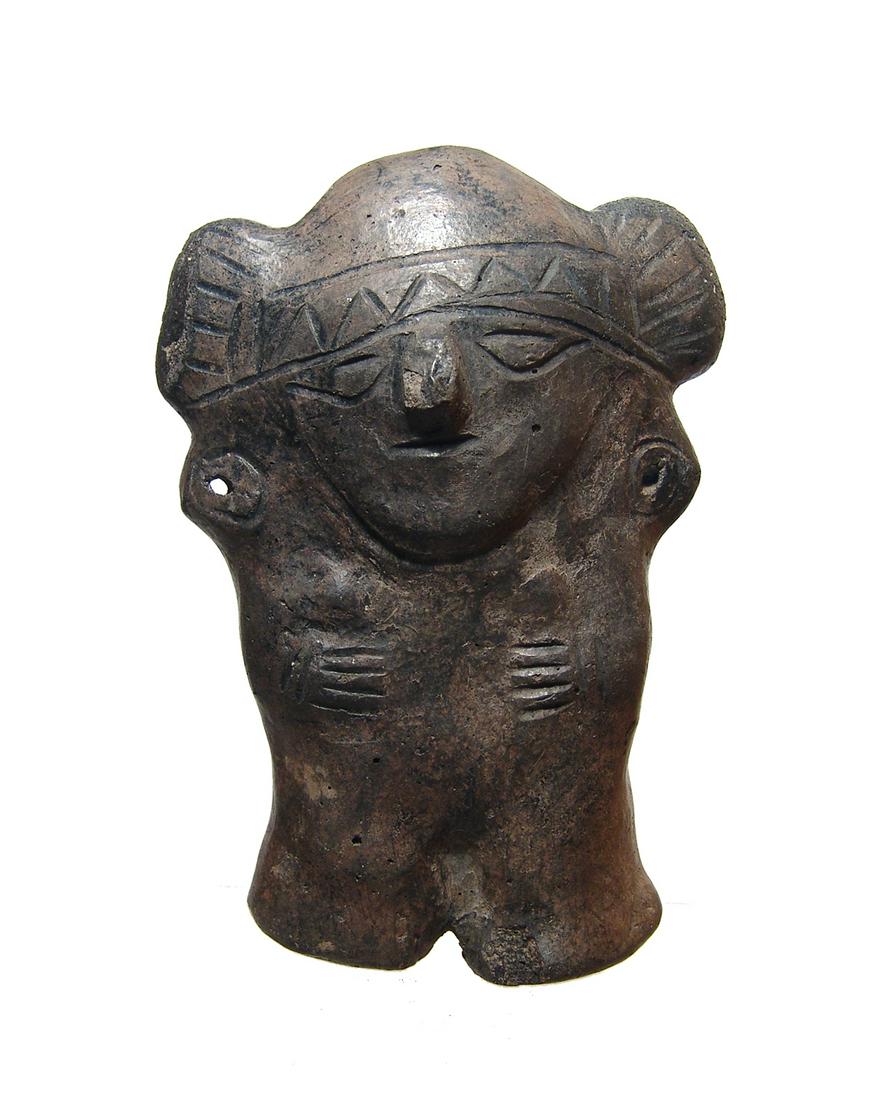 A Moche ceramic figurine of a noble or shaman (1 of 3)