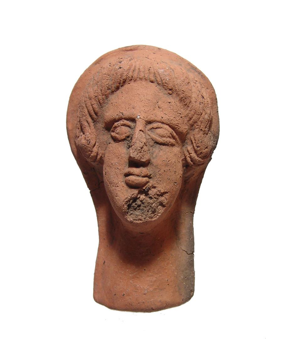 Nicely detailed Etruscan terracotta head of woman (1 of 4)