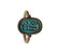 Egyptian faience scarab set in a lovely gold swivel - 3