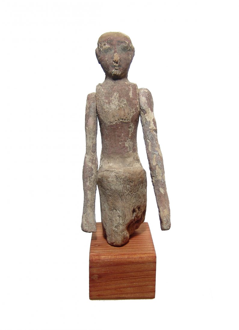 A nice Egyptian painted wood figure, Middle Kingdom (1 of 4)