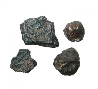 A lot of 4 iron meteorite specimens from Canyon Diablo: A lot of 4 iron meteorite specimens from the famous Arizona crater known as Canyon Diablo, these are part of the large iron meteorite which impacted c. 50,000 years ago. Specimens such as these