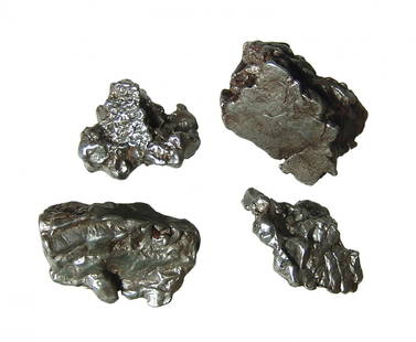 Lot of 4 iron meteorite specimens, Campo del Cielo: A group of 4 iron meteorite specimens. Nice examples of the Campo del Cielo meteorite found northwest of Buenos Aires, Argentina. The meteorite broke into many pieces covering an area 3 x 20