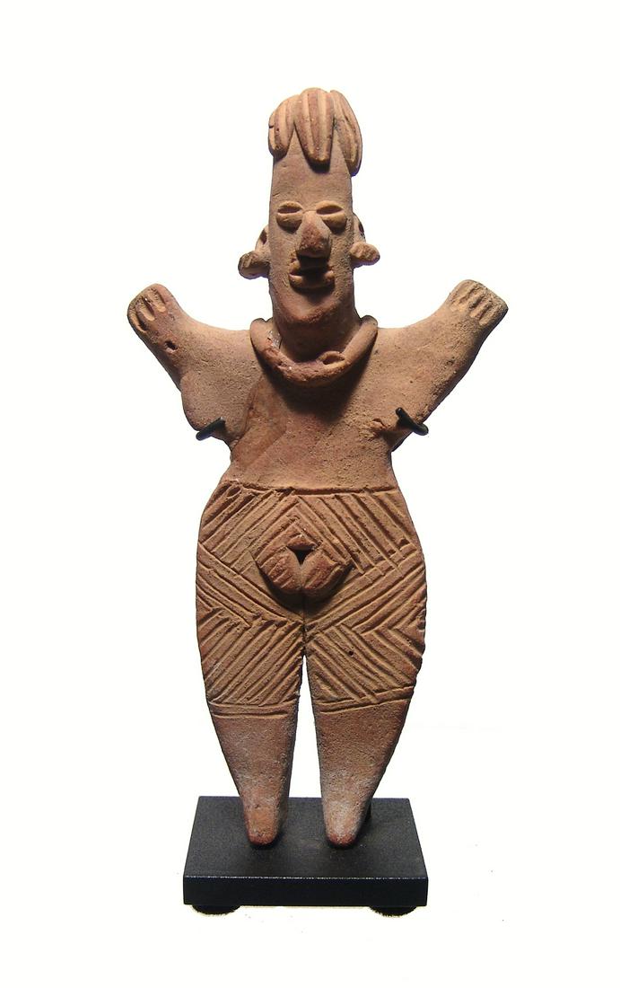 A very nice Colima standing woman upraised arms (1 of 2)