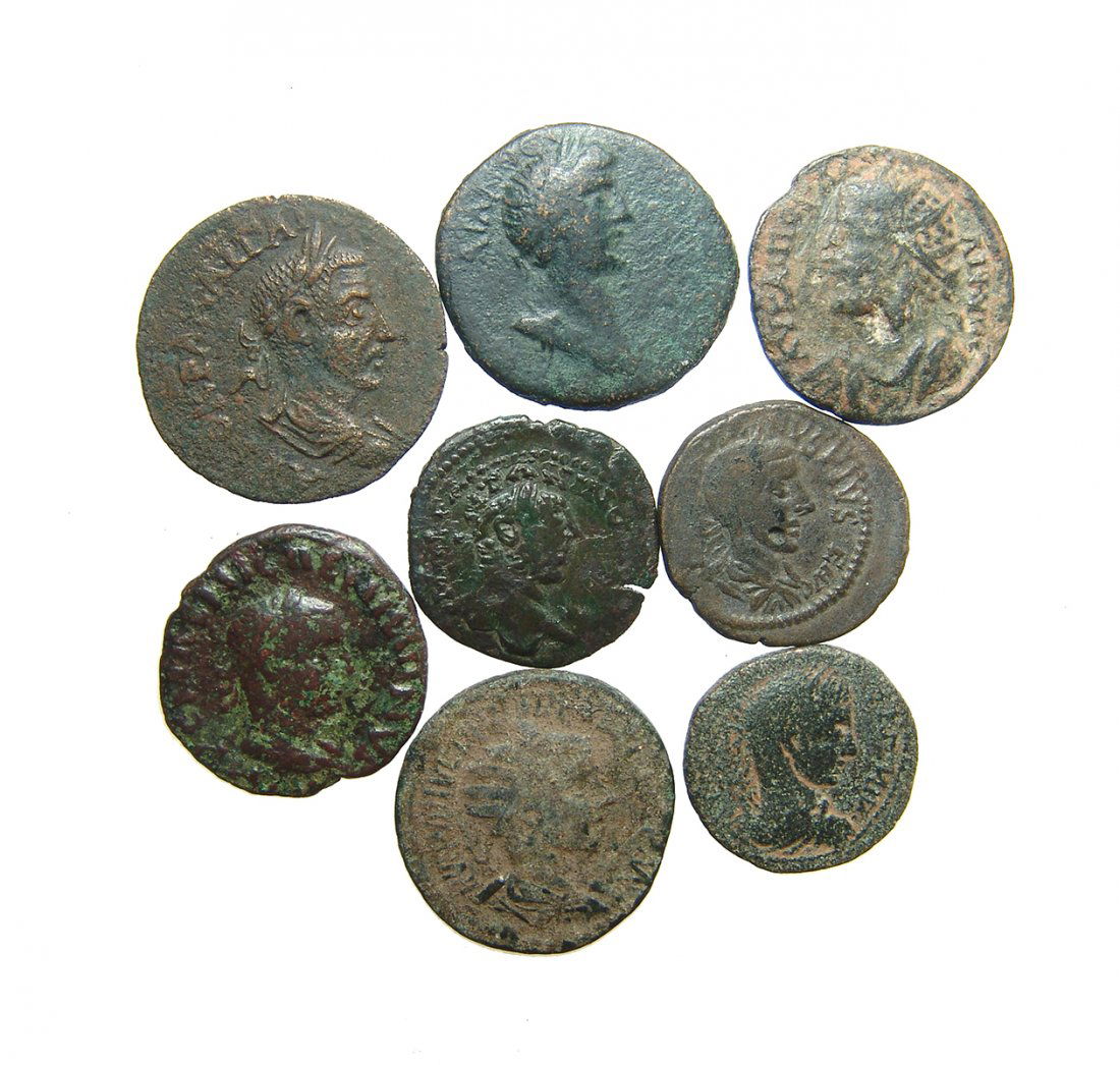 A lot of 8 Roman provincial bronze coins (1 of 2)
