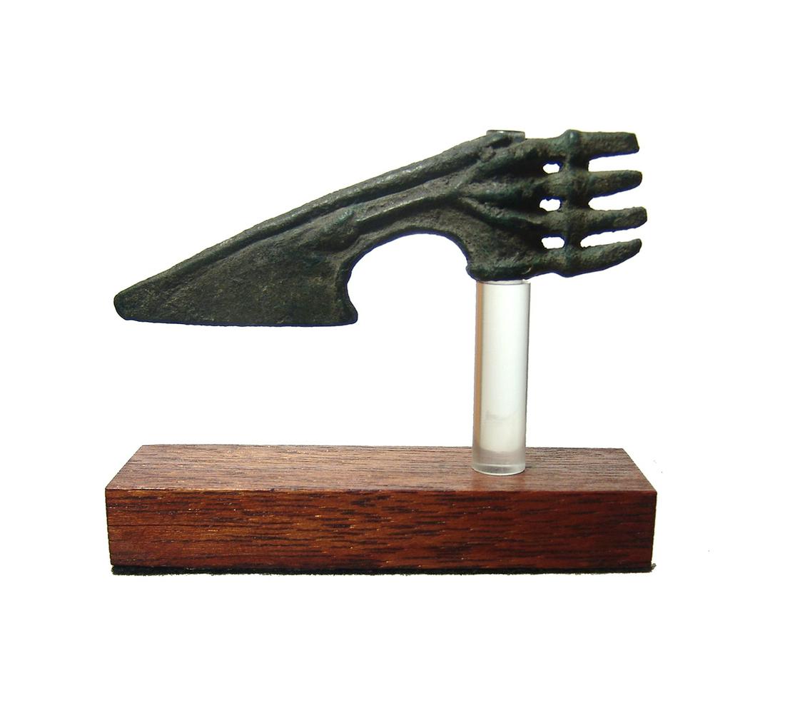 An attractive Near Eastern bronze votive axe head (1 of 2)