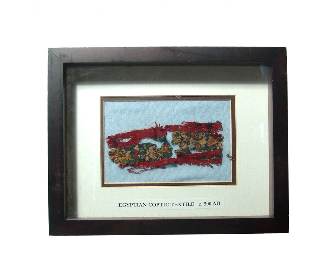 A nicely framed Coptic textile fragment (1 of 2)