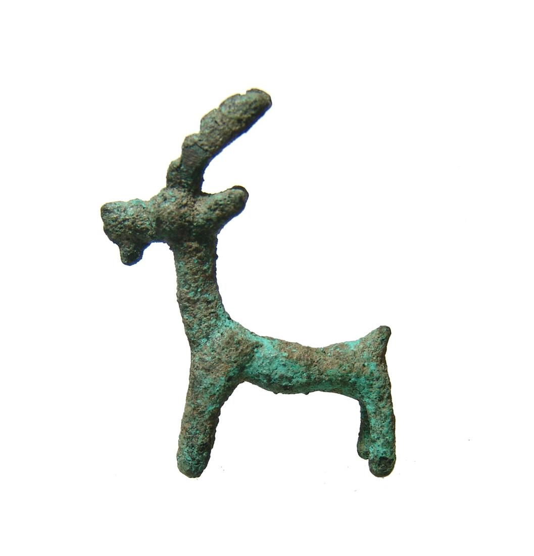 Near Eastern bronze figurine in the form of an ibex (1 of 2)
