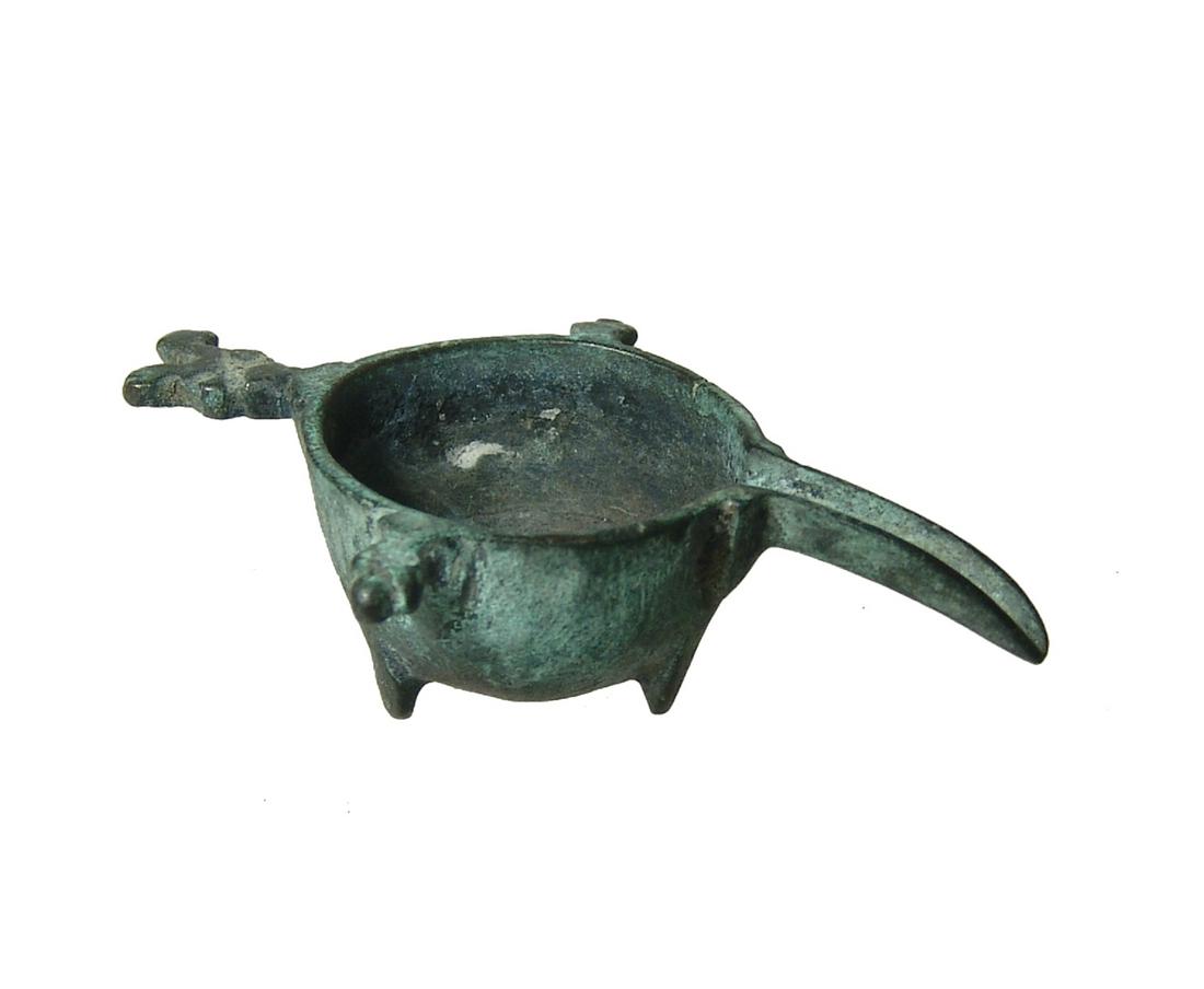 A Byzantine bronze oil lamp filler (1 of 4)