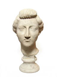 Roman marble head of a woman, Julio-Claudian Period