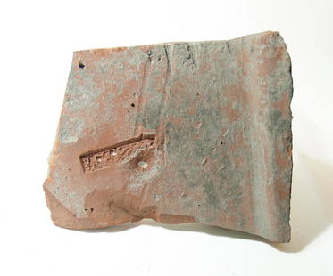A Roman terracotta roof tile of Legio X Gemina: A Roman terracotta roof tile of Legio X Gemina, c. 2nd - 5th Century AD, the narrow rectangular stamp reading LEG X CEP. The Legion existed under Caesar and served in the Gallic wars and eventually