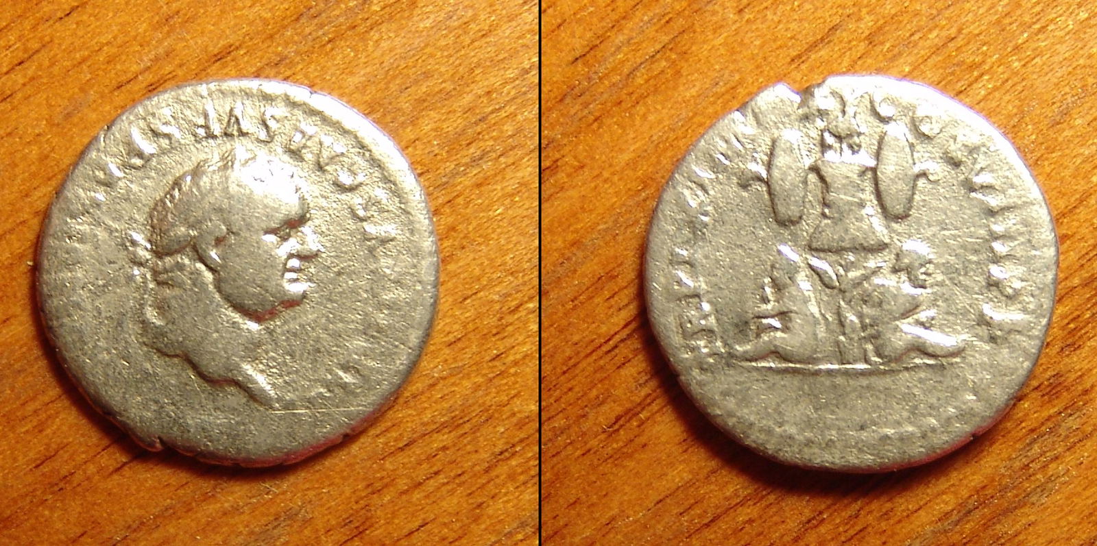 A Roman silver coin of emperor Titus (1 of 1)