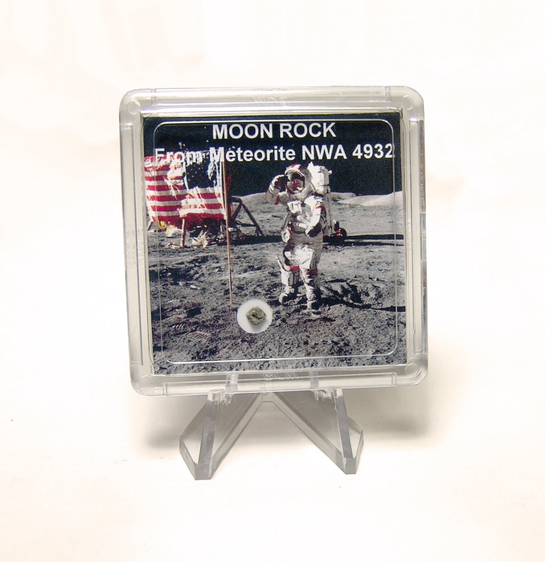 A fragment of moon rock in a display case (1 of 3)