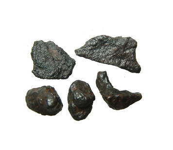 A lot of 5 iron meteorite specimens from Canyon Diablo: A lot of 5 iron meteorite specimens from the famous Arizona crater known as Canyon Diablo, these are part of the large iron meteorite which impacted c. 50,000 years ago. Specimens such as these