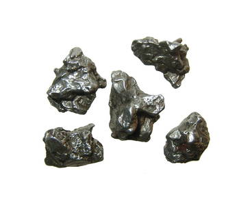 Lot of 5 iron meteorite specimens, Campo del Cielo: A group of 5 iron meteorite specimens. Nice examples of the Campo del Cielo meteorite found northwest of Buenos Aires, Argentina. The meteorite broke into many pieces covering an area 3 x 20