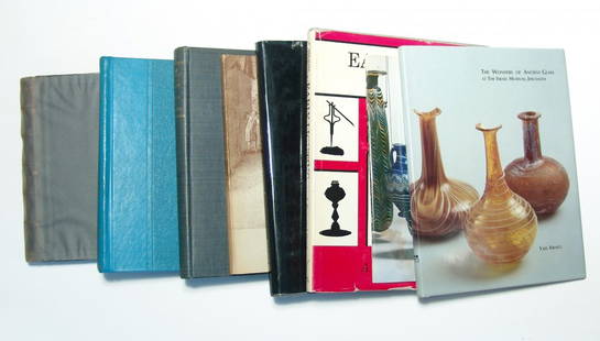 Lot 8 volumes on ancient coins, ancient glass & lamps: A lot 8 volumes on ancient coins, ancient glass and early lighting. Lot includes A Guide to the Principle Coins of the Ancients, by Barclay Head, (London, 1881), The History of Jewish Coinage, by