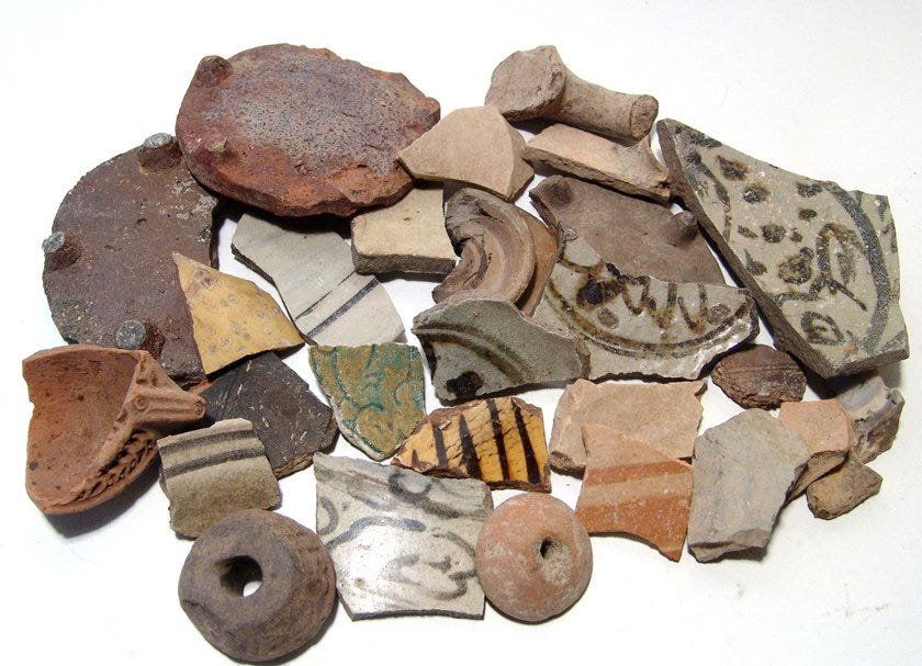 A collection of 29 ancient pottery fragments (1 of 2)