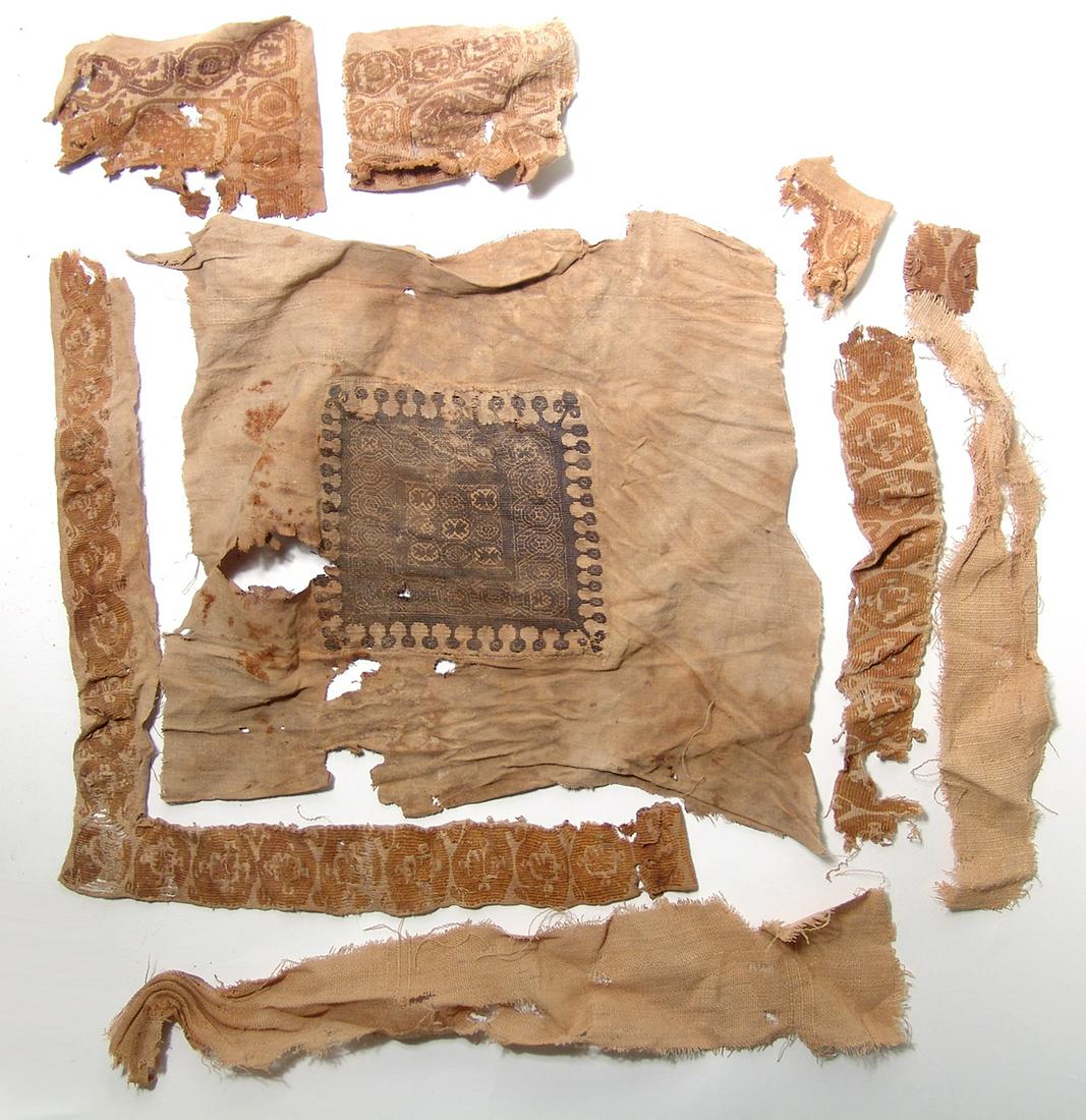 A group of Coptic linen textile fragments (1 of 4)
