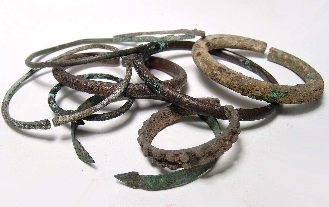 A group of 9 Near Eastern bronze/brass bracelets (1 of 2)